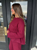 Burgundy waffle set