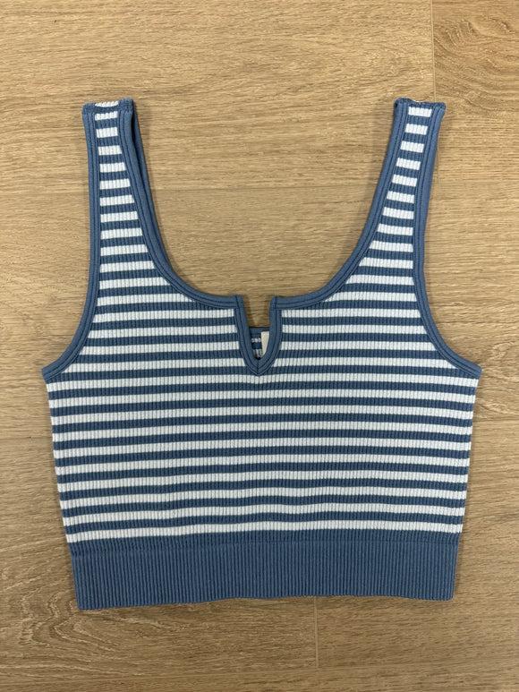 Striped v-neck bralette