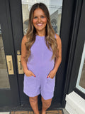 Purple mineral wash relaxed romper