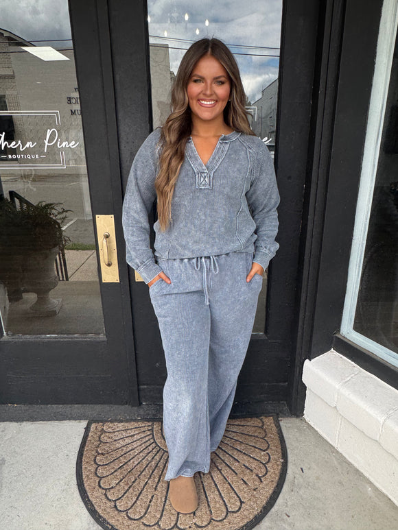 Indigo blue washed set