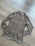 Animal print mesh long sleeve