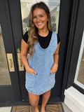 Denim overall dress