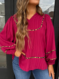 Burgundy flowy long sleeve top
