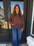 Dark brown tiered top
