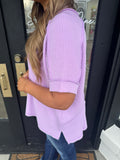 Lavender v-neck ribbed top