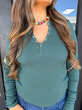 Dark green Henley top