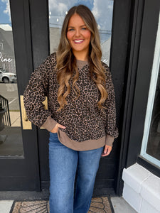 Leopard printed crewneck