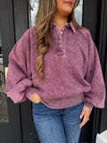 Ash purple washed pullover