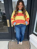 Yellow and orange stripe sweater