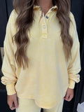 Butter yellow terry knit set