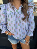 Lavender floral blouse