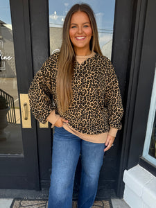 Mocha leopard sweatshirt