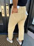 Mustard cropped jean