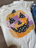 Patchwork Jack-o-lantern tee