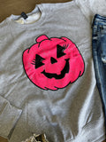 Vintage pink jack-o-lantern sweatshirt