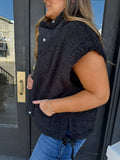 Black fuzzy vest