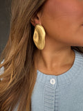 Hammered Abstract Ripple Drop Earrings: GD