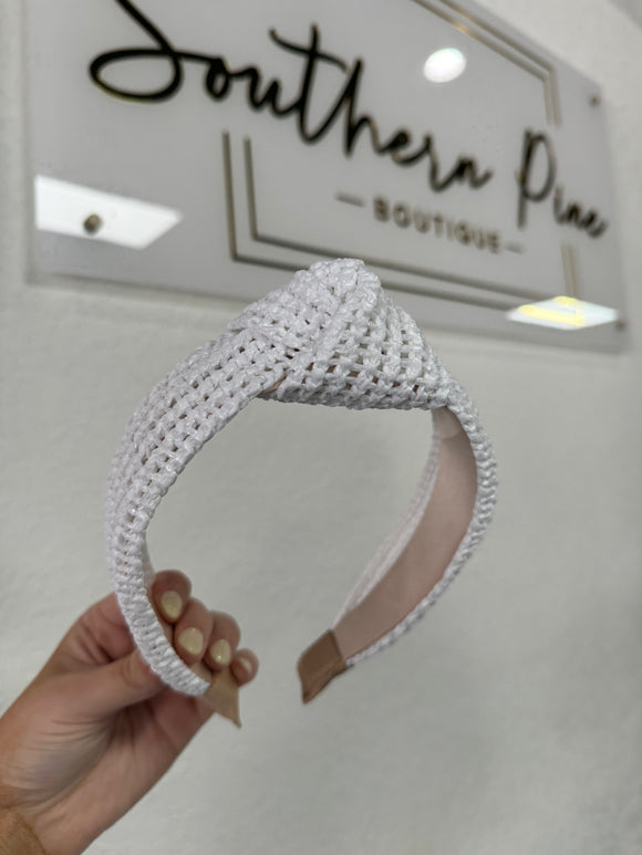 White woven headband