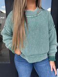 Cropped sweater - dark green