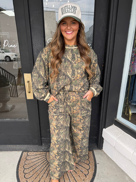 Camo long sleeve pants set
