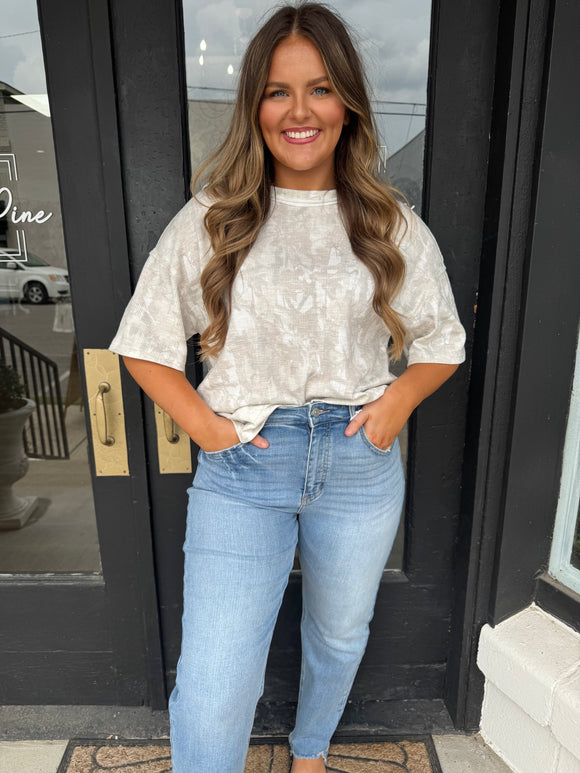 Light camo ribbed top