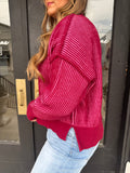 Candy pink ribbed sweater