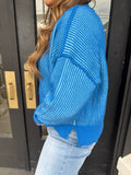 Ocean blue ribbed sweater