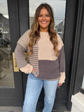Oatmeal & grey block sweater