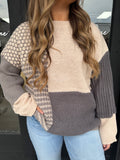Oatmeal & grey block sweater
