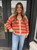 Rust sweater cardigan