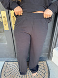 Cloud knit long sleeve set/ black