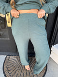 Cloud knit long sleeve set/ jade