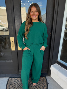 Cloud knit long sleeve set/ green