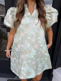 Sage Garden Jacquard Dress
