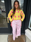 Pink Lemonade Tie Side Polka Dot Pants