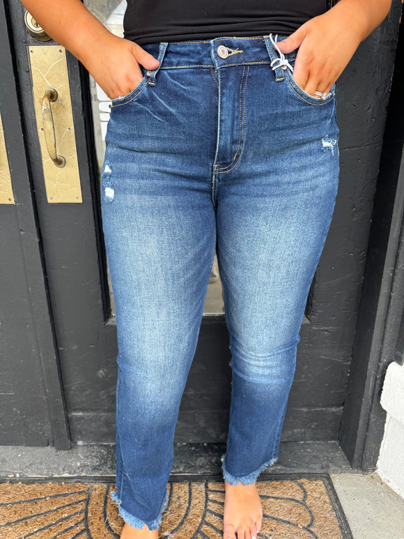 Layla denim cropped flares