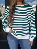 Green & white striped long sleeve