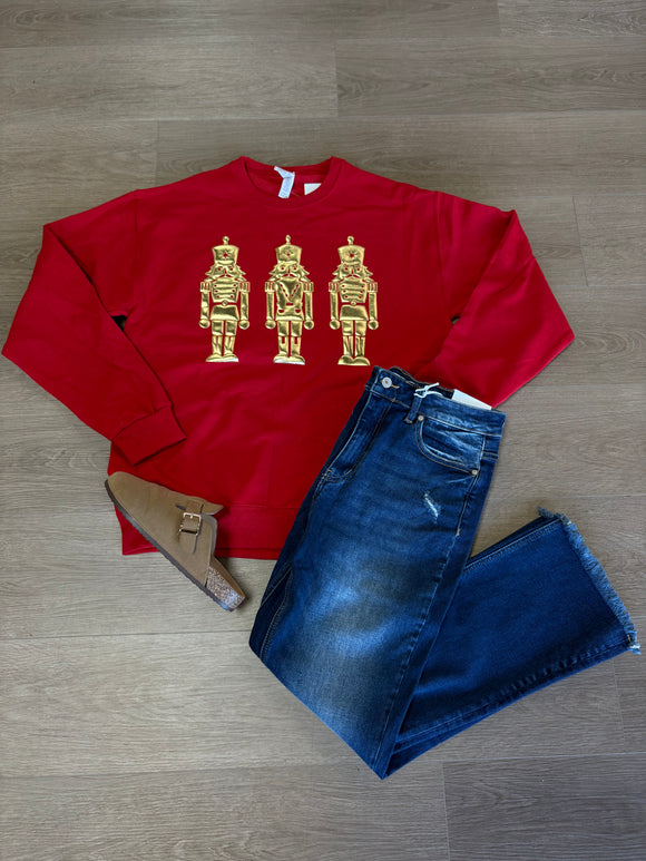 Metallic nutcracker sweatshirt