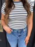 Blue neutral striped tee