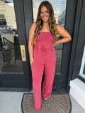 Sunset washed jumpsuit- dark red