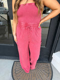 Sunset washed jumpsuit- dark red
