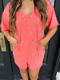 Coral t-shirt romper