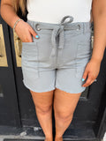Braid drawstring vintage blue shorts