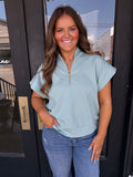 Classy scuba pullover - dusty green