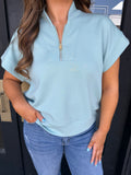 Classy scuba pullover - dusty green
