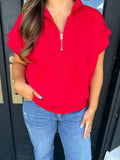 Classy scuba pullover- ruby