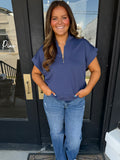 Classy scuba pullover- blue indigo