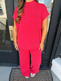 Everyday Ribbed Set- ruby