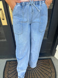 Relaxed wide leg denim