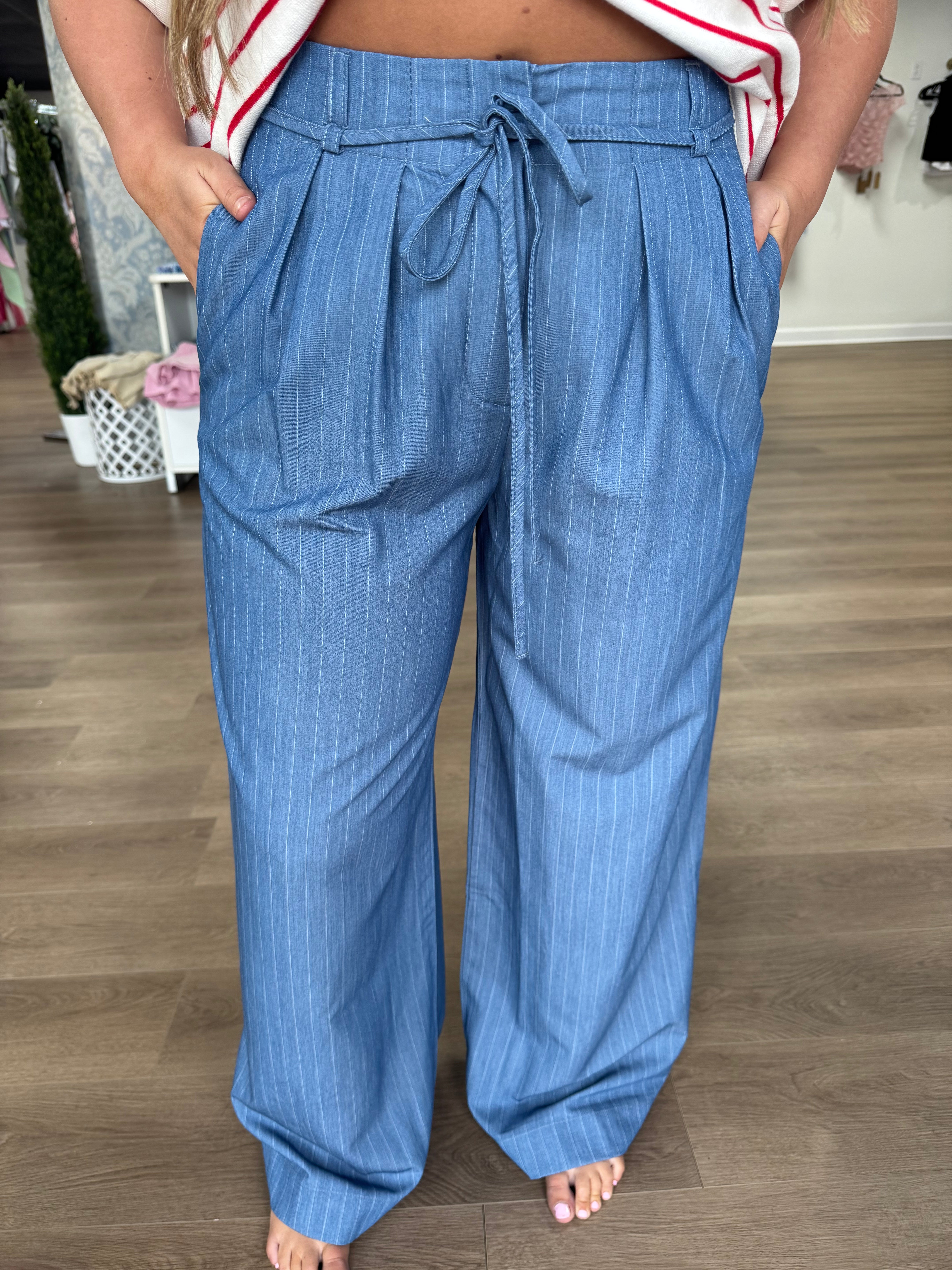 dress pants denim Light striped denim dress pants – SouthernPineBoutique